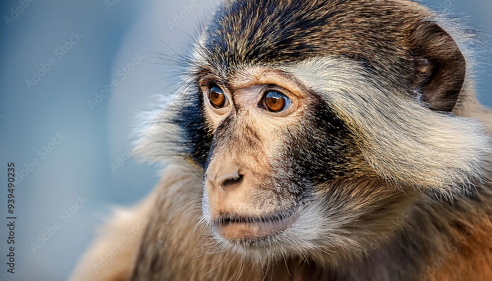 Obraz premium sad monkey face thinking life mpox