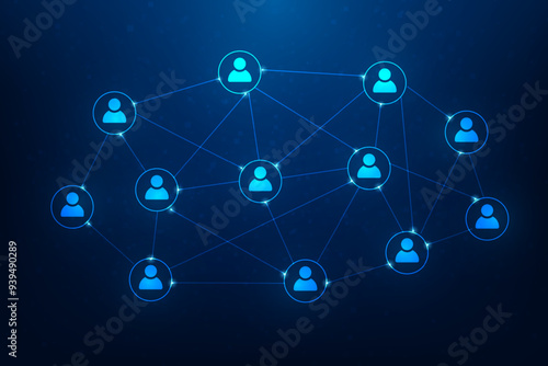 world business personal social network recruitment icon connection technology. human resources hiring concept. vector illustration fantastic technology