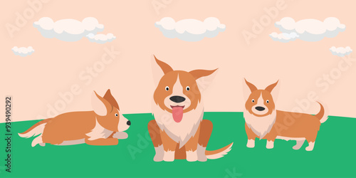 Cute Dogs Showcasing a Variety of Playful Poses
