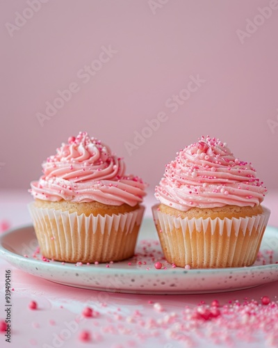 Delicious Close-up of Cupcakes Arranged on a Plate, Dining Room Aesthetics, Graphic Resources, Wallpapers, Brochure, banner, Advertising, background