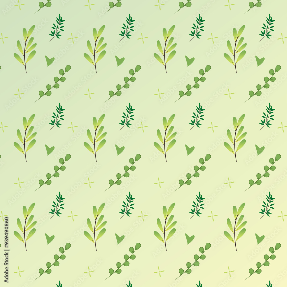 summer leaf seamless pattern repeat pattern boho floral and leaf with green color summer leaf seamless pattern repeat pattern boho floral and leaf with green color