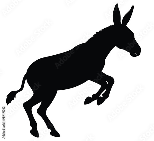 silhouette of a donkey