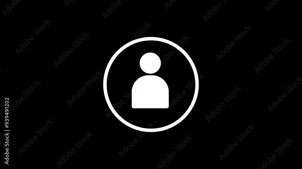 User icon animation with black background User icon animation with black background