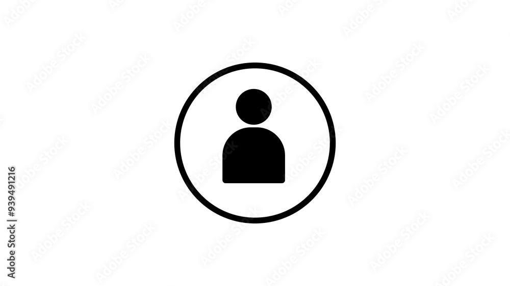 User icon animation with withe background User icon animation with withe background