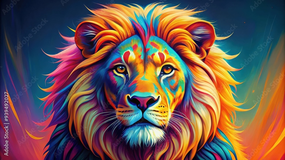 Vibrant and colorful poster of a lion in a bright and bold style , lion, colorful, vibrant,poster, bright, wild, animal Vibrant and colorful poster of a lion in a bright and bold style , lion, colorful, vibrant,poster, bright, wild, animal