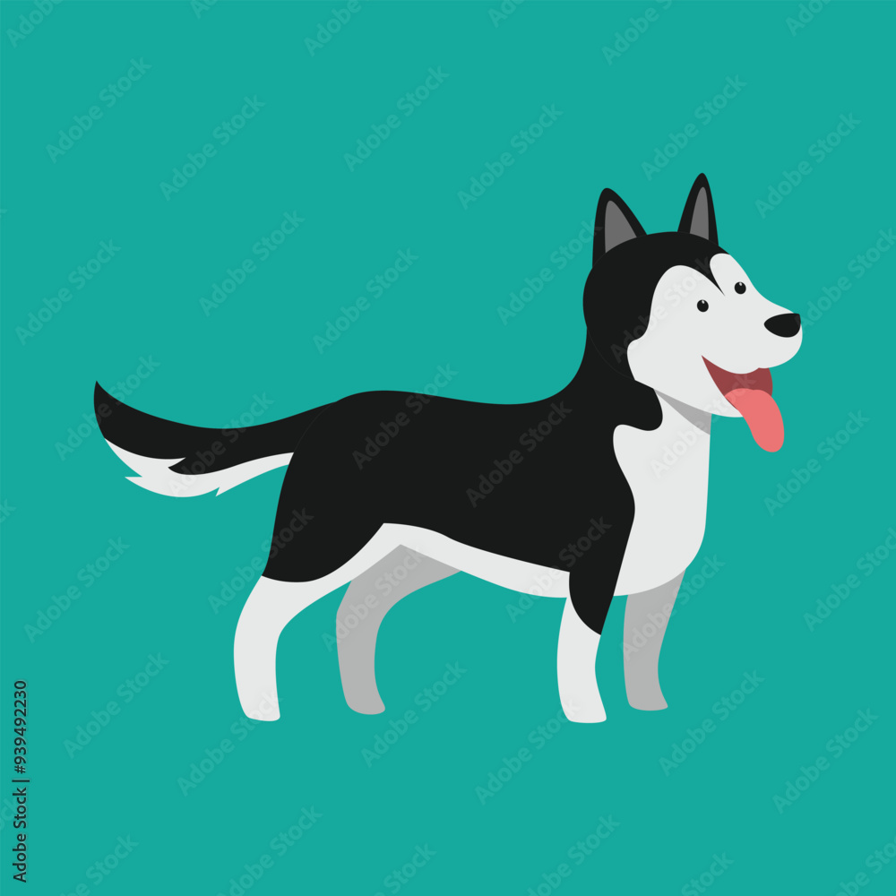 Adorable Siberian Husky Dog Vector Illustration Adorable Siberian Husky Dog Vector Illustration