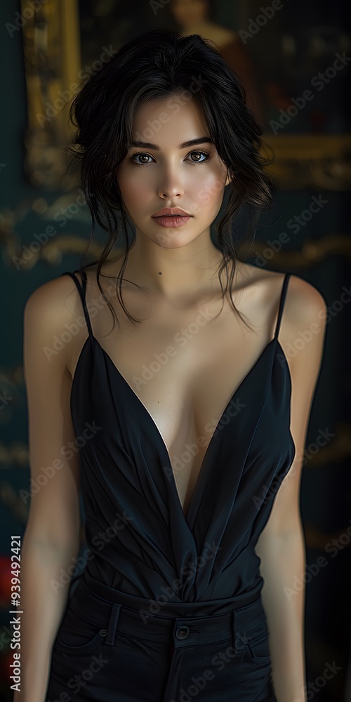elegant model mid 20s minimalist portrait in the style elegant model mid 20s minimalist portrait in the style