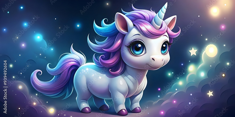 little unicorn on an abstract 3d animated backdrop little unicorn on an abstract 3d animated backdrop