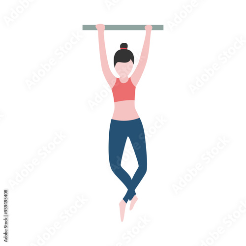 Calisthenics Workout Flat Design Illustration Concept