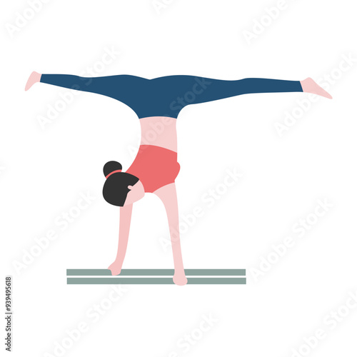 Calisthenics Workout Flat Design Illustration Concept