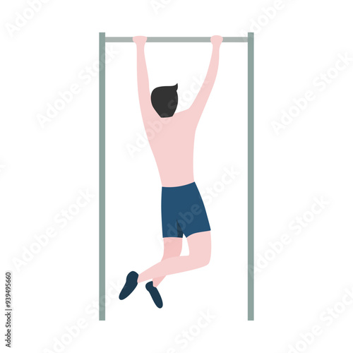 Calisthenics Workout Flat Design Illustration Concept