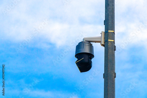 Cameras and surveillance systems outside at the post Mexico. photo