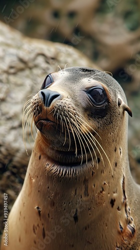 Close Up Portrait of a Curious Sea Lion