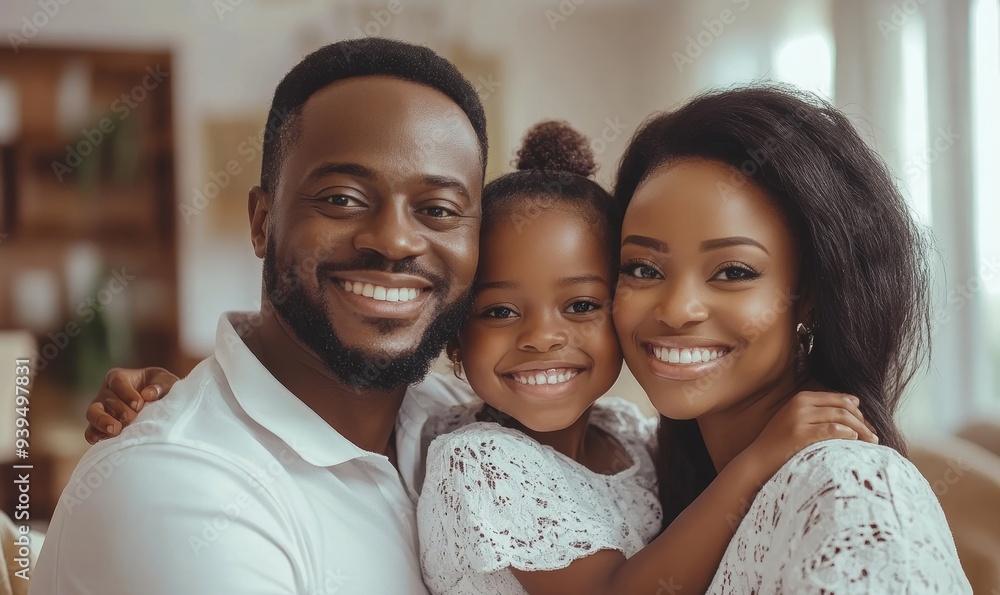 Black family, children and piggyback at home with a mother, father and kids in the living room together. Portrait, happy and smile with a man, woman and daughter siblings bonding, Generative AI Black family, children and piggyback at home with a mother, father and kids in the living room together. Portrait, happy and smile with a man, woman and daughter siblings bonding, Generative AI