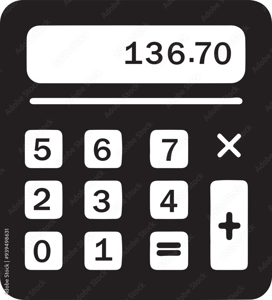 calculator icon symbol image black on white calculator icon symbol image black on white