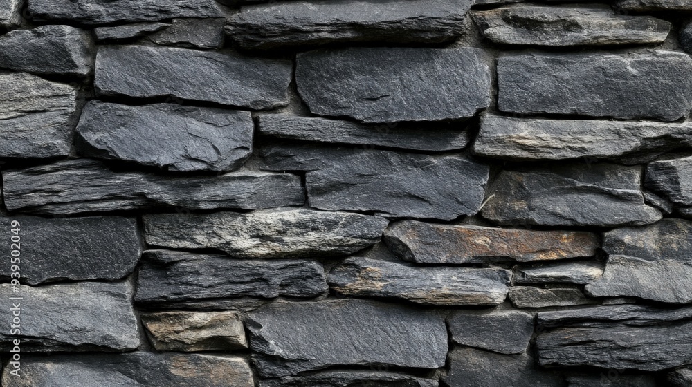 Rustic wall of slate stone highlighting natural beauty Rustic wall of slate stone highlighting natural beauty