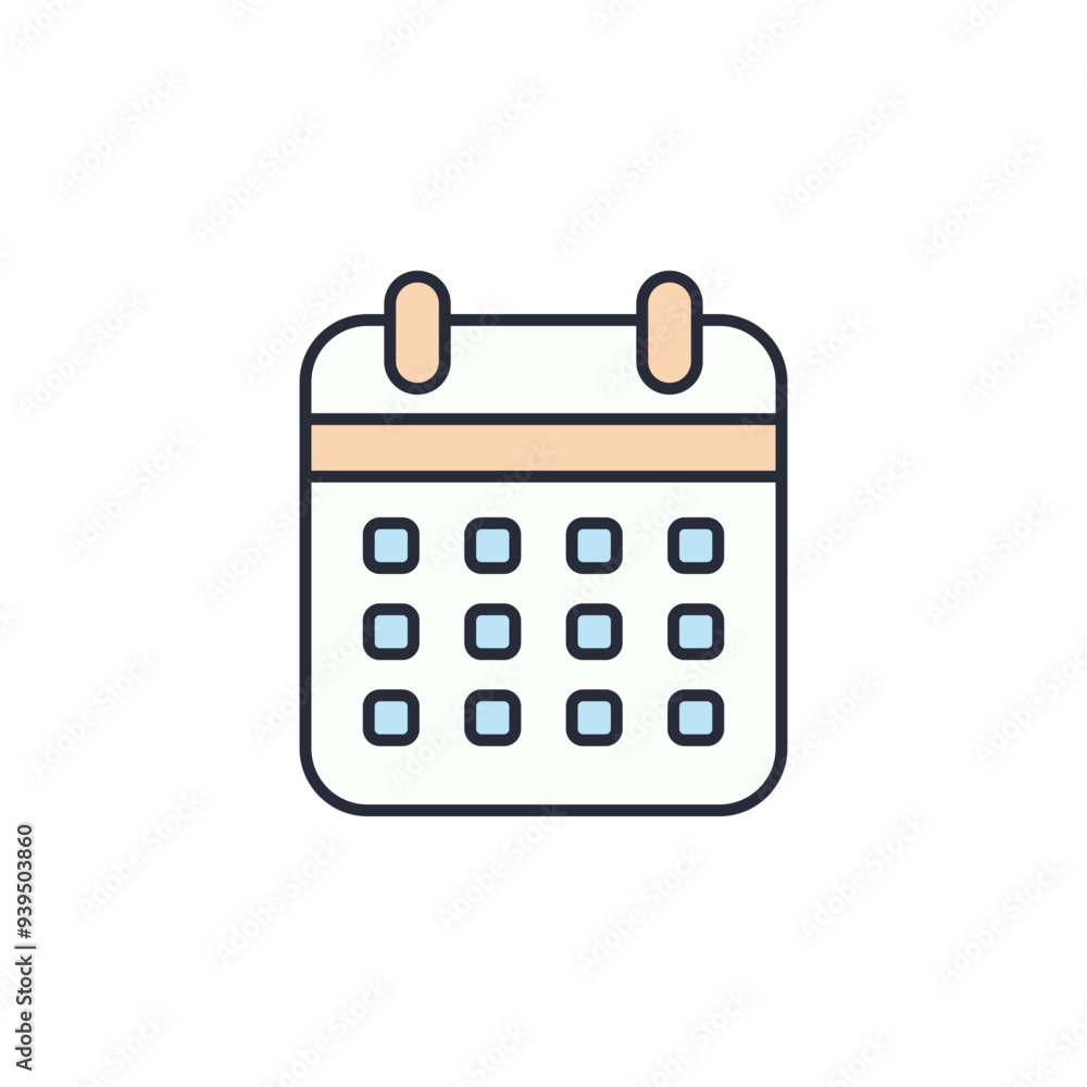 Calendar icon vector illustration. Calendar symbol isolated on white background Calendar icon vector illustration. Calendar symbol isolated on white background
