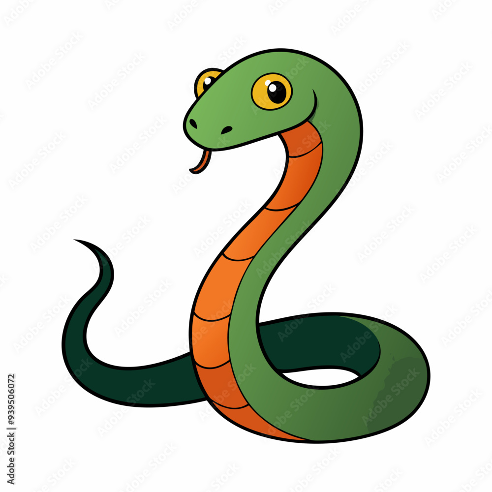 Obraz premium Snake silhouette. Isolated snake silhouette on white background