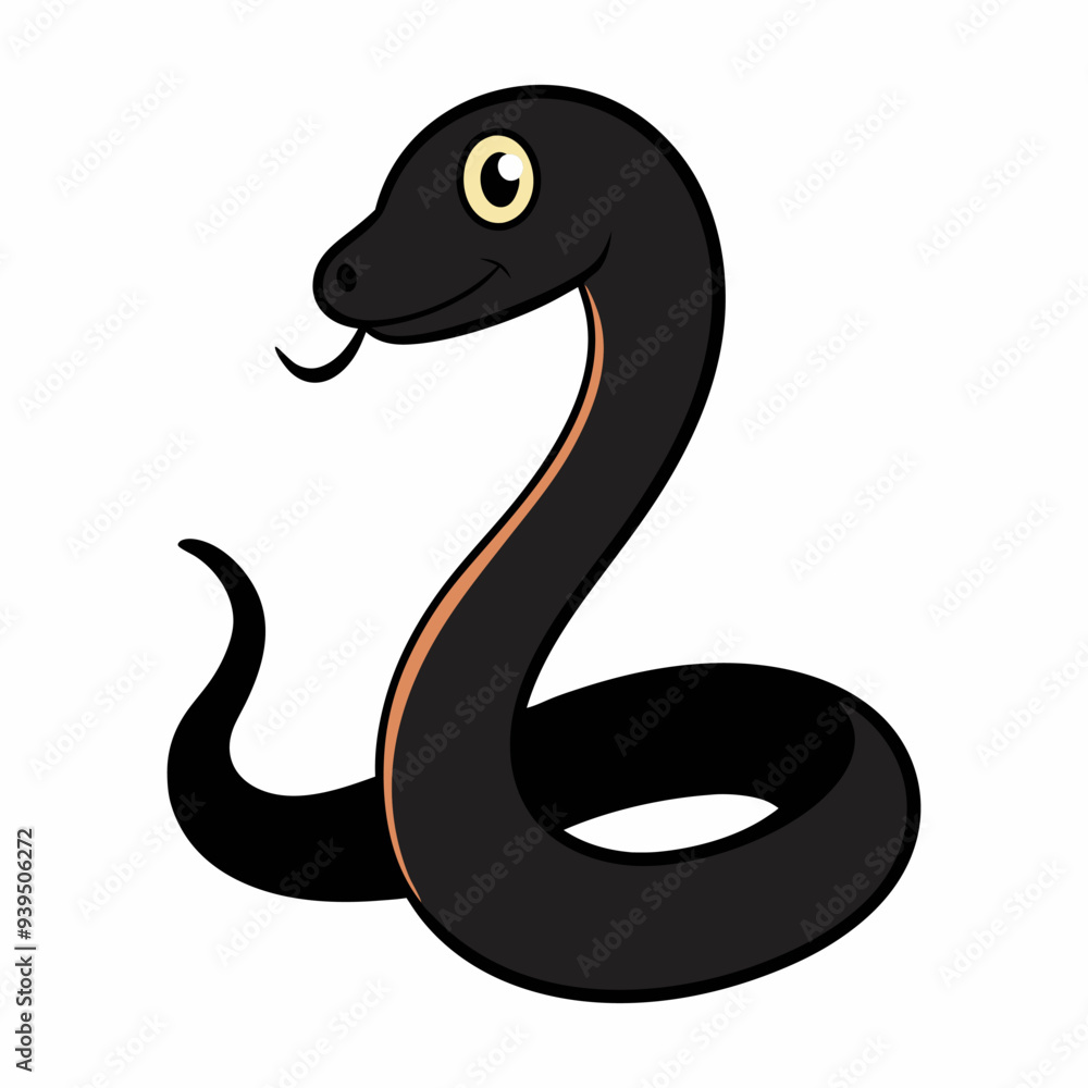 Fototapeta premium Cartoon type Snake silhouette.