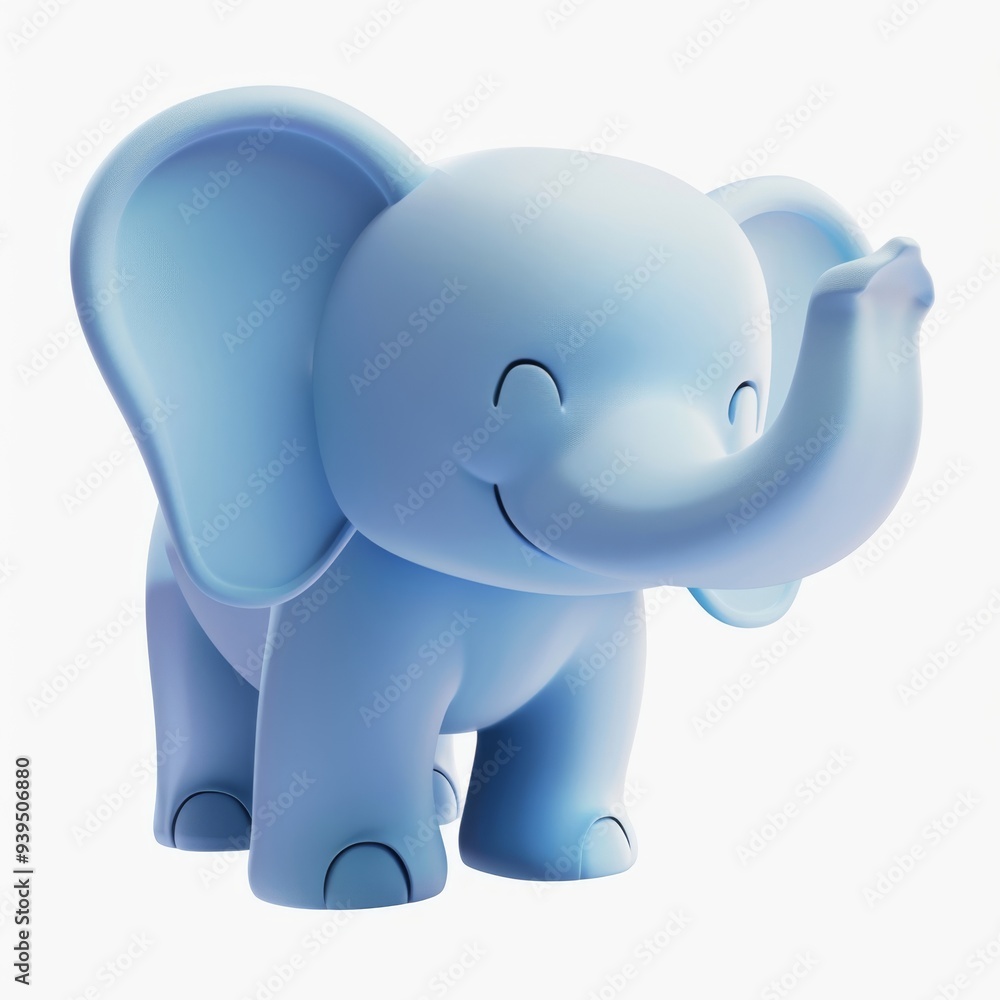 elephant in 3D style on a white background elephant in 3D style on a white background