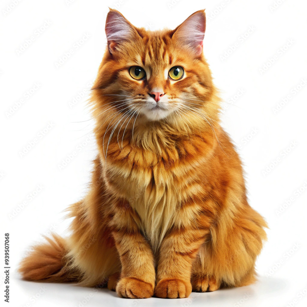 Cat with red fur isolated on white background Cat with red fur isolated on white background
