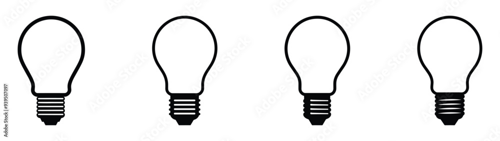 Light Bulb icon set, Idea icon symbol EPS 10 vector Light Bulb icon set, Idea icon symbol EPS 10 vector