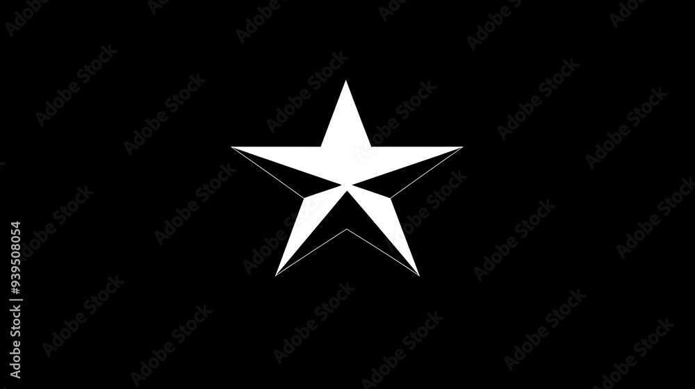 Obraz premium Elegant Geometric Star Logo Design in Minimalist Style on Black Background