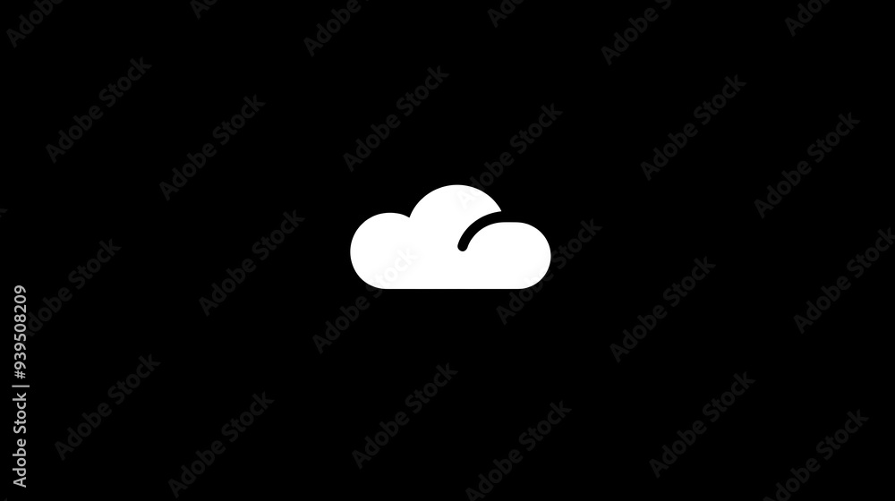 Elegant Minimalist Logo Design with Stylized Cloud on Black Background Elegant Minimalist Logo Design with Stylized Cloud on Black Background