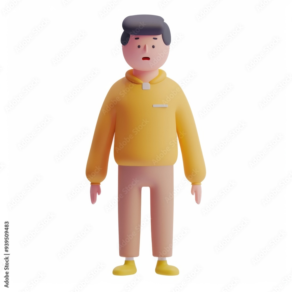 Man in 3D style on a white background Man in 3D style on a white background