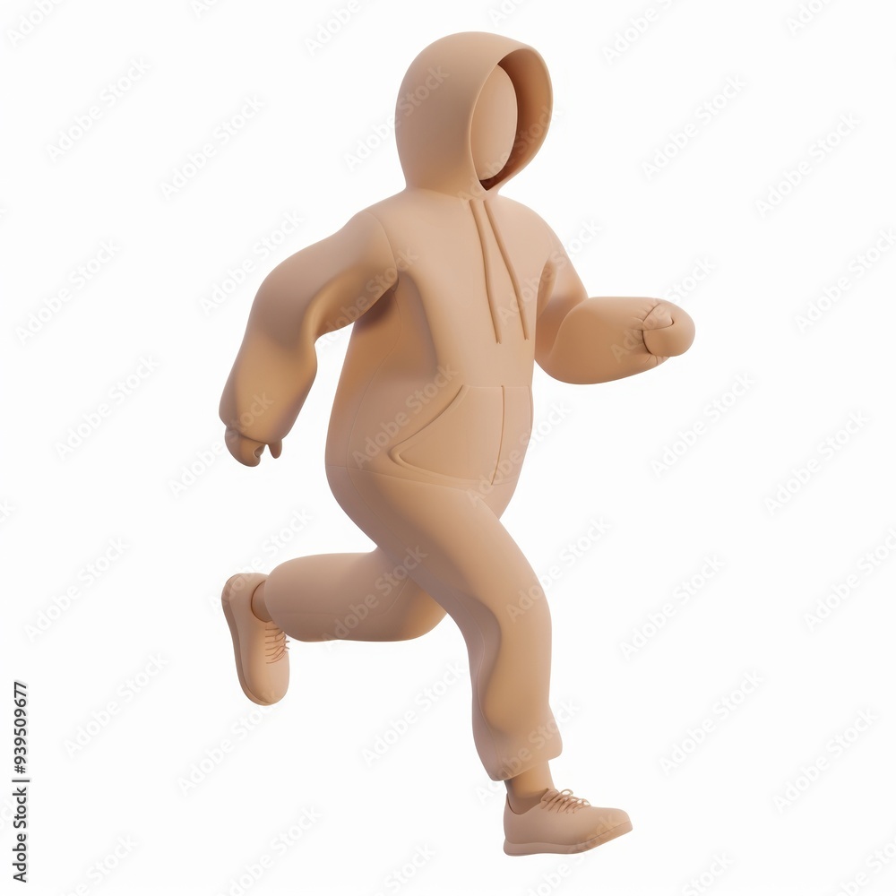 man in a tracksuit in 3D style on a white background man in a tracksuit in 3D style on a white background