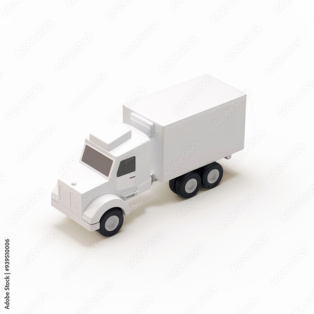 truck in 3D style on a white background truck in 3D style on a white background