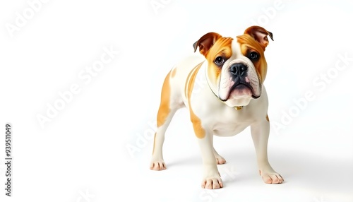 A bulldog isolated on a white background