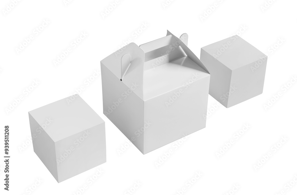 Blank white Take away box mock up isolated on white background, Blank white Take away box mock up isolated on white background,
