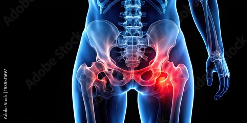 Hip painful skeleton x-ray showing detailed , hip, painful, skeleton, x-ray,, medical, anatomy, joint, arthritis, injury