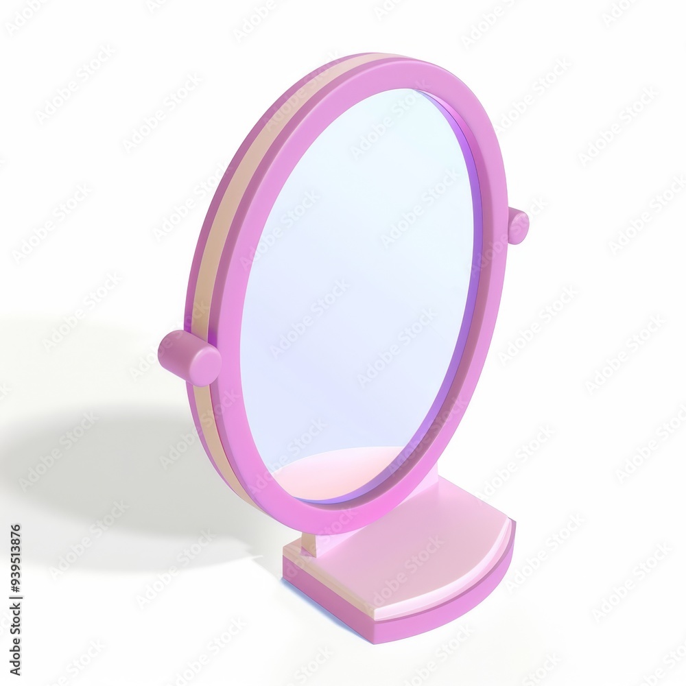 Mirror in 3D style on a white background
Mirror in 3D style on a white background