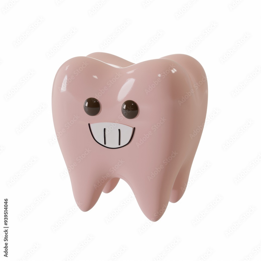 teeth in 3D style on a white background