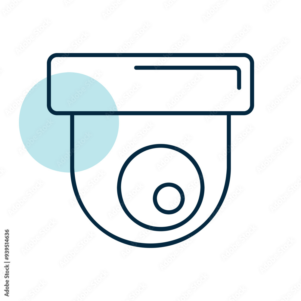 Dome camera vector icon. CCTV, surveillance sign