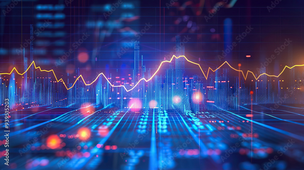 Naklejka premium digital background business graph. 