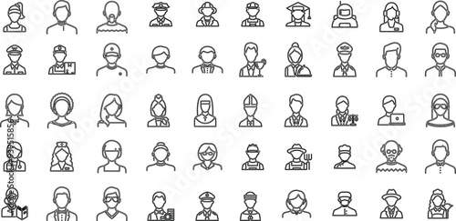 PEOPLE AVATAR EDITABLE ICON SET 