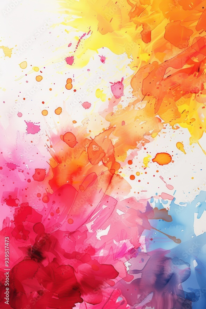 Obraz premium Vibrant Summer Watercolor Splashes Background