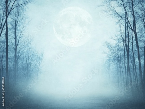 Eerie shadows lurking within a haunted forest, murmuring tales of the past under the soft glow of the waning moon.