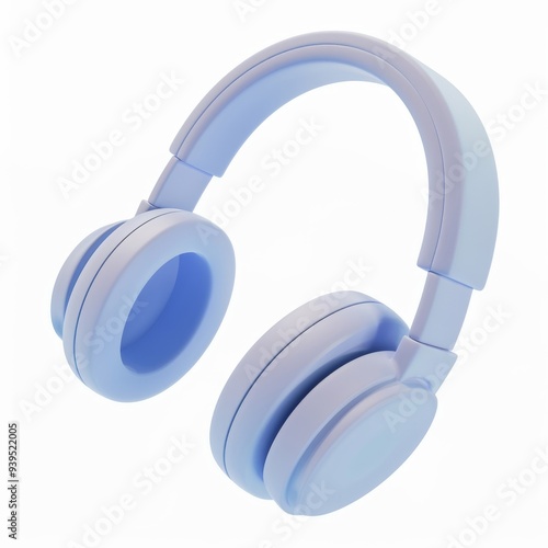 headphones in 3D style on a white background 