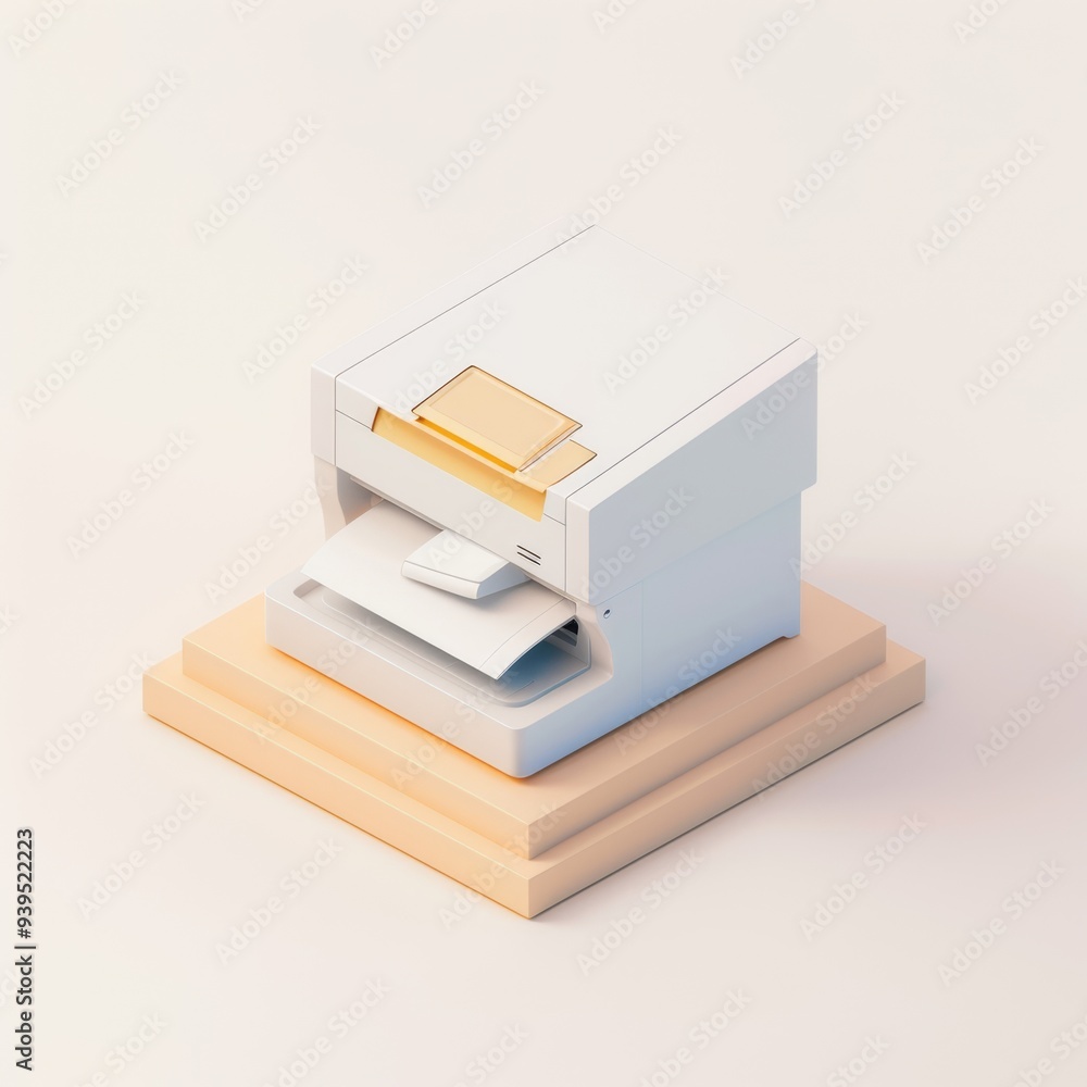 printer in 3D style on a white background
printer in 3D style on a white background