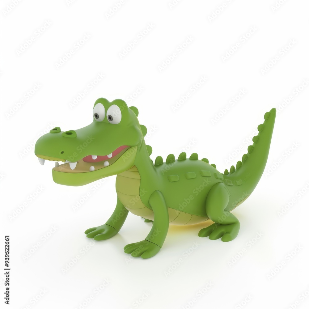 alligator in 3D style on a white background alligator in 3D style on a white background