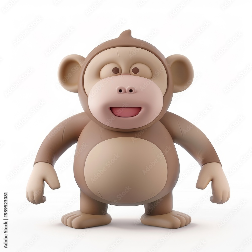 Obraz premium baboon in 3D style on a white background