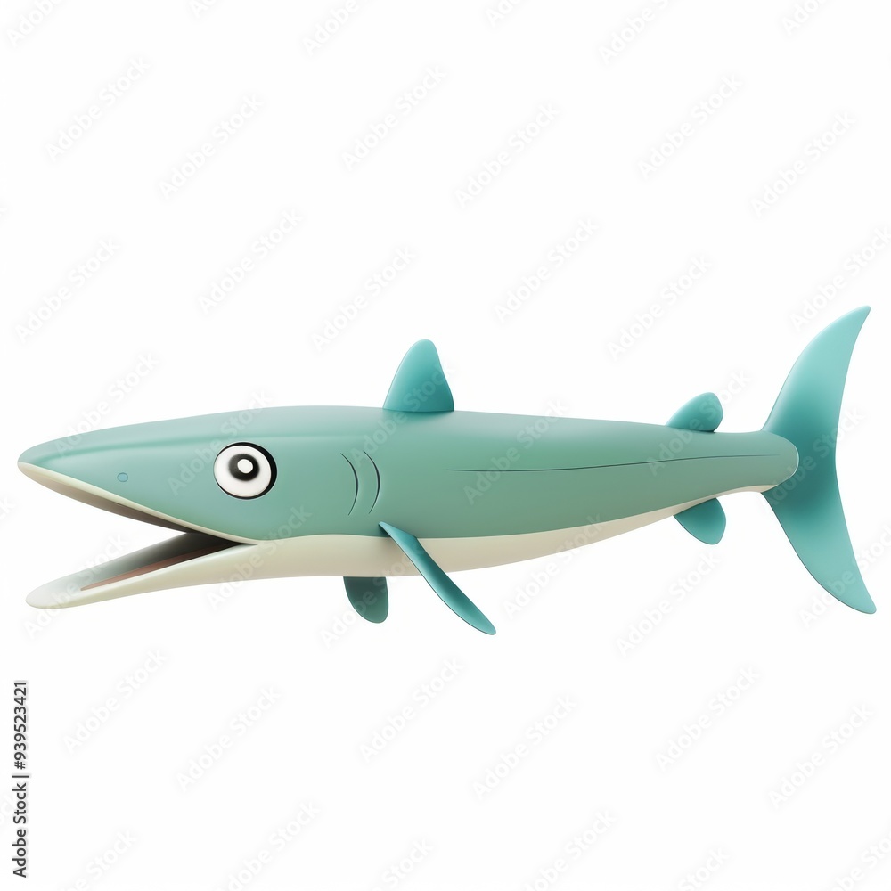 barracuda in 3D style on a white background barracuda in 3D style on a white background