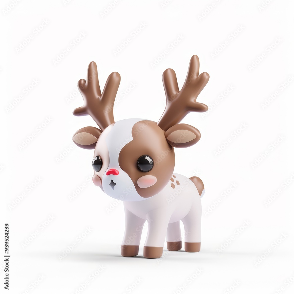 deer in 3D style on a white background deer in 3D style on a white background