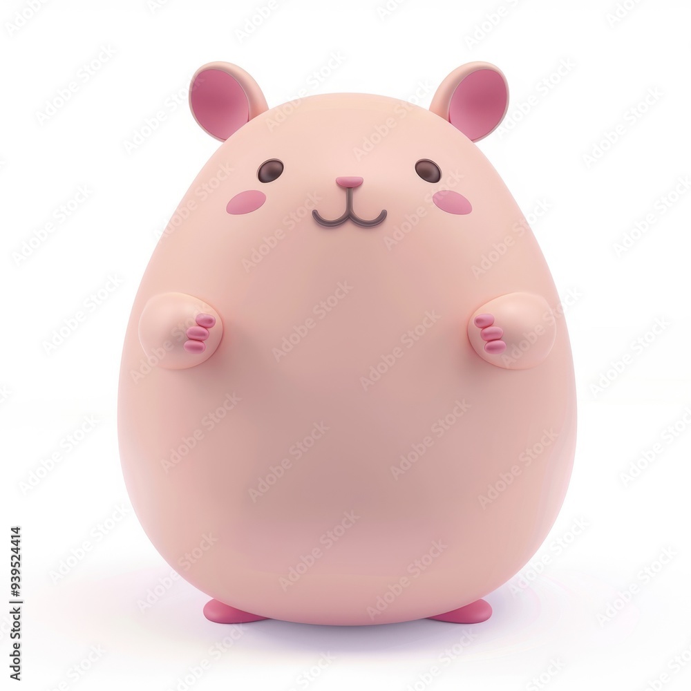 hamster in 3D style on a white background hamster in 3D style on a white background