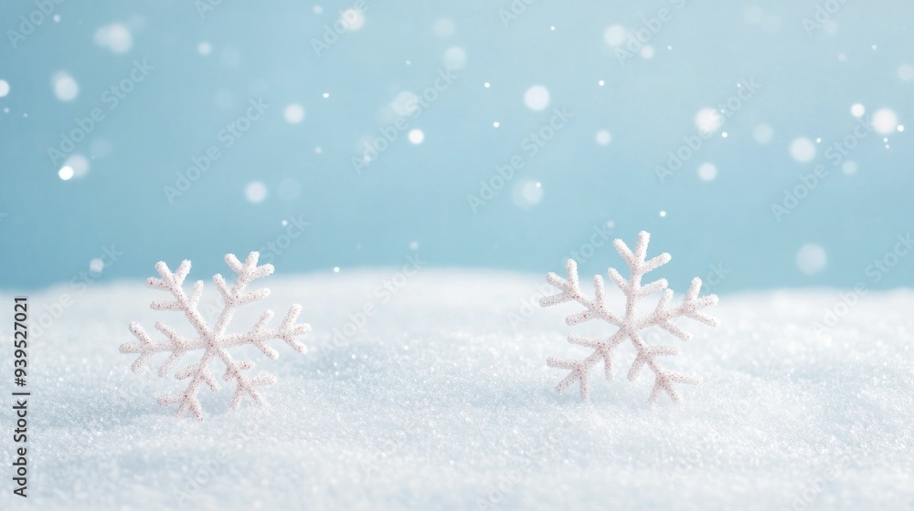 Whimsical snowflakes dancing under a starlit sky, creating a magical winter landscape for festive celebrations Whimsical snowflakes dancing under a starlit sky, creating a magical winter landscape for festive celebrations