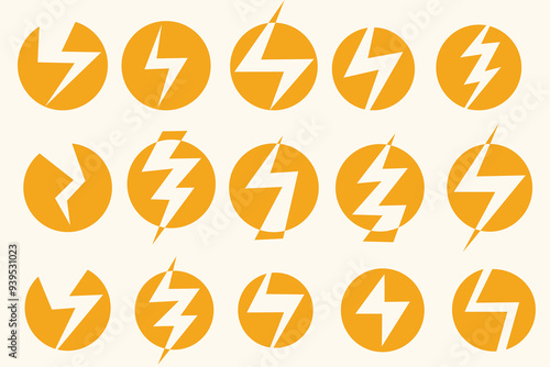 lightning icon set ,thunder icon,electric power,electric fish,thunder,Fast speed power,Flash icon,Lightning bolt sign	